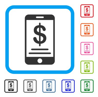 Doları mobil cüzdan simgesi çerçeveli