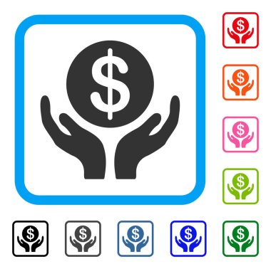 Mali bakım el simgesi çerçeveli