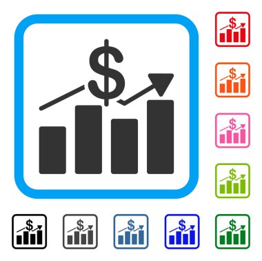 Satış grafiği simgesi çerçeveli