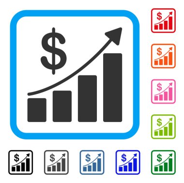 Satış büyüme simgesi çerçeveli