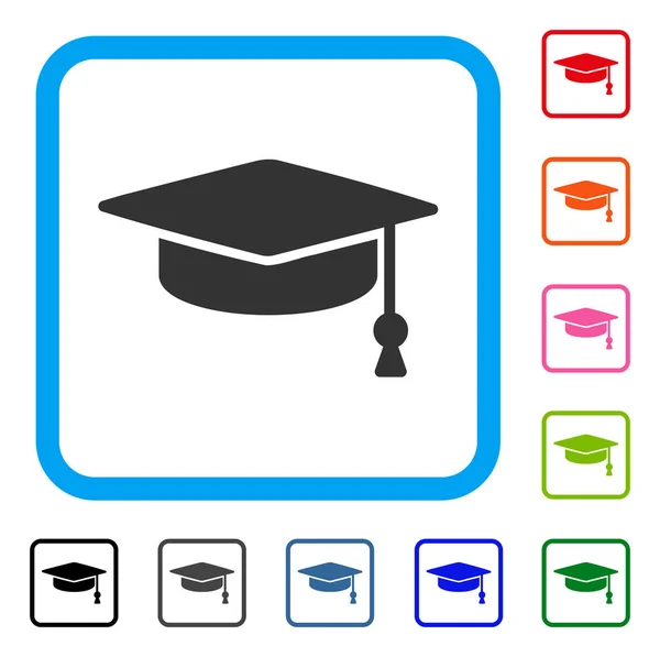 毕业帽框架图标 — 图库矢量图片
