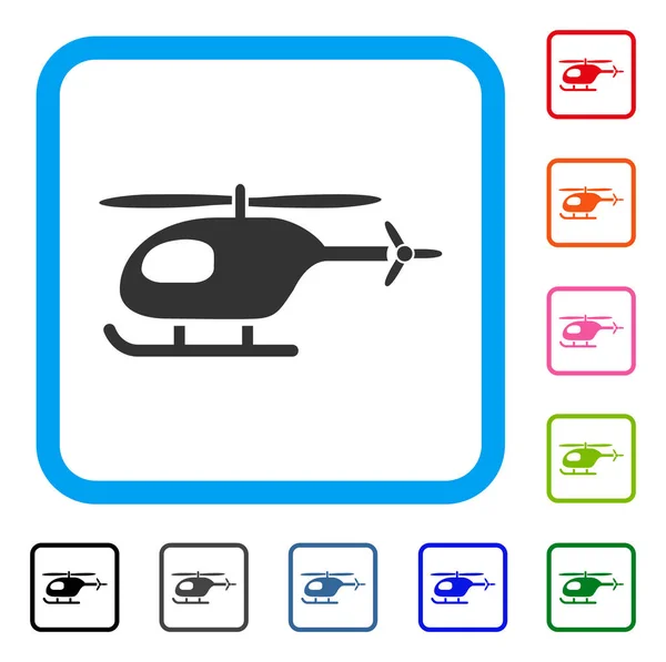 Icona incorniciata con elicottero — Vettoriale Stock