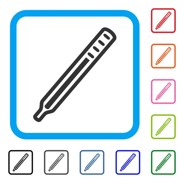 Icona incorniciata termometro medico — Vettoriale Stock