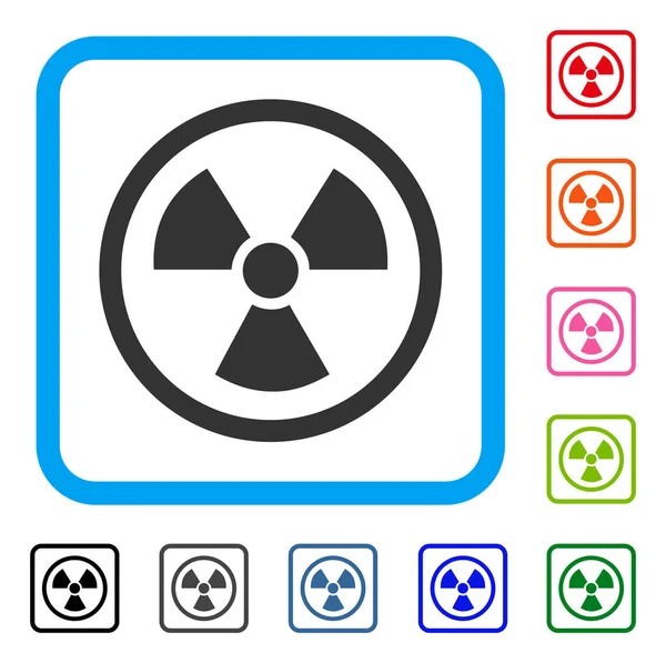 Nebezpečí radiace zarámovaný ikona — Stockový vektor