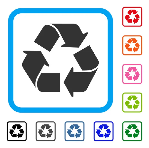 Reciclar icono enmarcado — Vector de stock