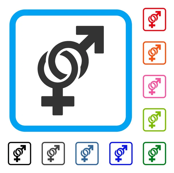 Sexuální symboly zarámovaný ikona — Stockový vektor
