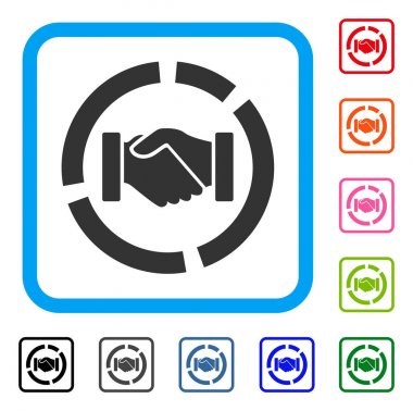 İşbirliği karşılıklı diyagram simgesi çerçeveli