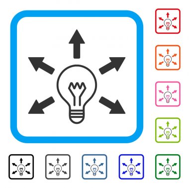 Fikir ampul simgesi çerçeveli