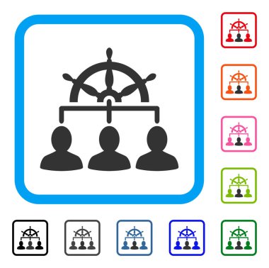 Yönetim direksiyon simgesi çerçeveli