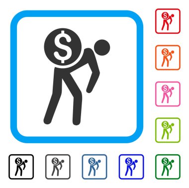 Para kurye simgesi çerçeveli