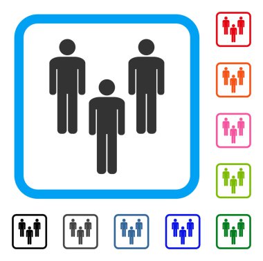 İnsanlar topluluk simgesi çerçeveli