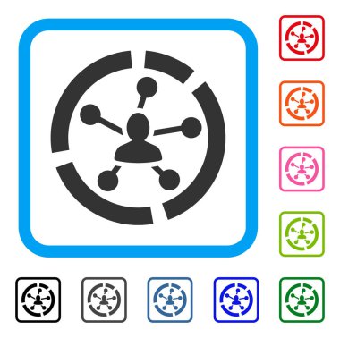 İlişkiler diyagramı simgesi çerçeveli