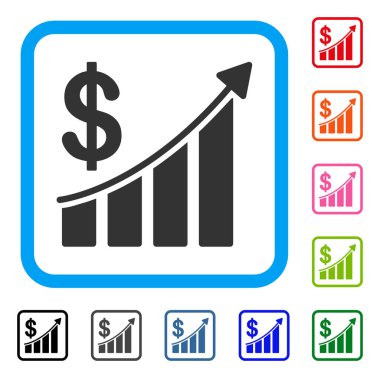 Satış eğilim simgesi çerçeveli