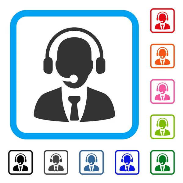 Callcenter ingelijst pictogram — Stockvector