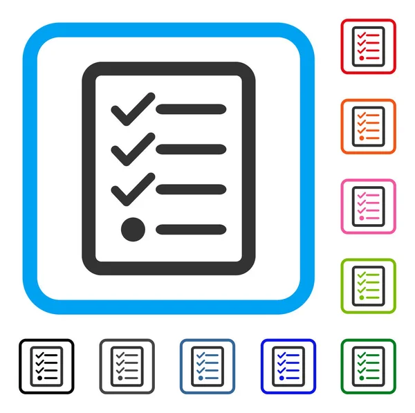 Liste de contrôle Icône encadrée — Image vectorielle
