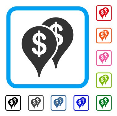 Banka harita işaretçiler simgesi çerçeveli