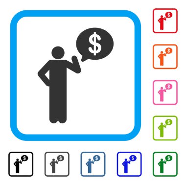 İş adamı fikri simgesi çerçeveli