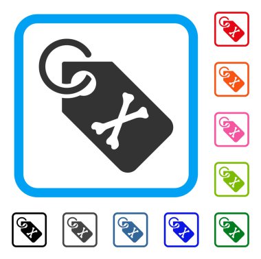 Ölüm Bones etiketi simgesi çerçeveli