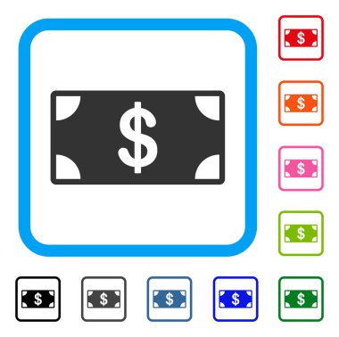 Doları banknot simgesi çerçeveli