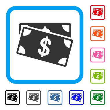 Doları banknot simgesi çerçeveli