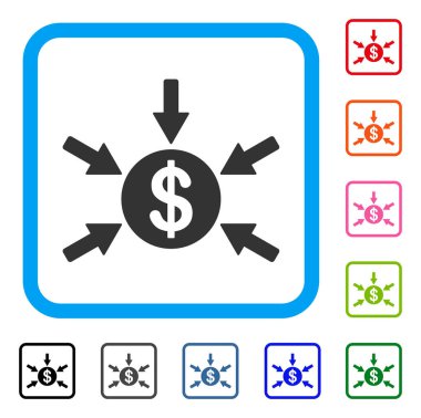 Doları gelir okları simge çerçeveli