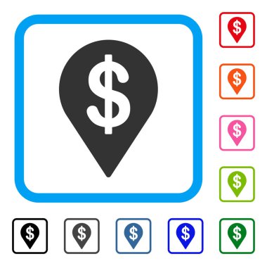 Doları harita işaretçi simgesi çerçeveli