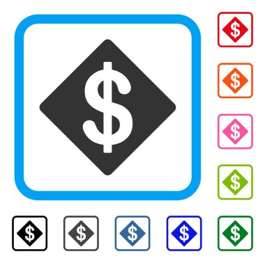 Doları Rhombus simgesi çerçeveli