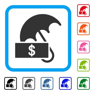 Doları şemsiye simgesi çerçeveli