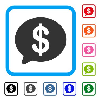 Finansal mesaj simgesi çerçeveli