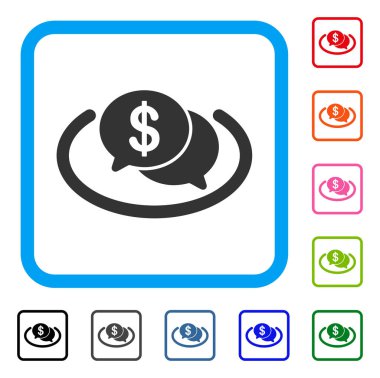Finansal ağ sohbet simgesi çerçeveli