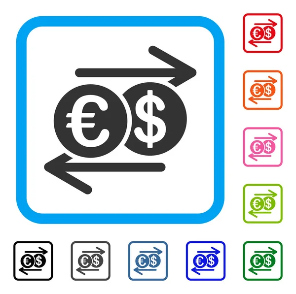 Dollar Euro Exchange Framed Icon — Stock Vector