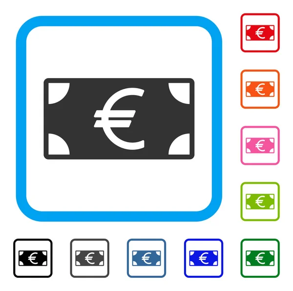 Euro Banknote Framed Icon — Stock Vector