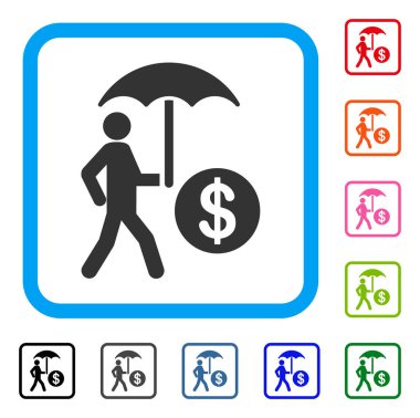 Mali şemsiye koruma simgesi çerçeveli