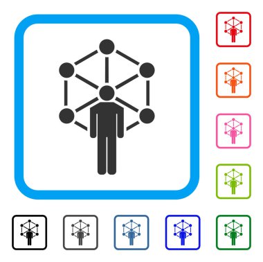 İnsan ağ simgesini çerçeveli