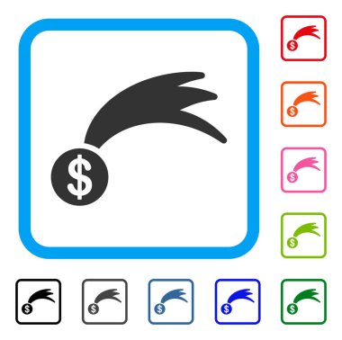 Şanslı düşen dolar simgesi çerçeveli