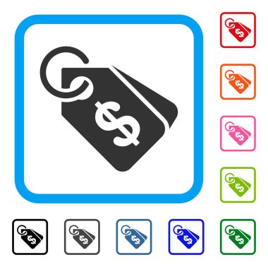 Fiyat etiketleri simgesi çerçeveli