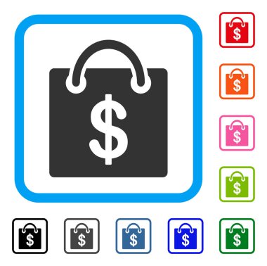 Alışveriş çantası simgesini çerçeveli