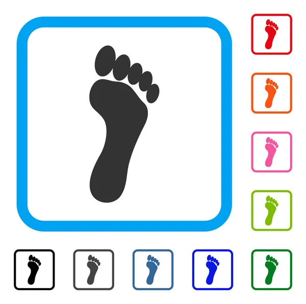Footprint Framed Icon — Stock Vector