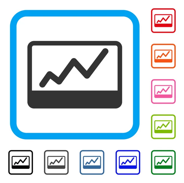 Gráfico del Mercado de Valores Icono Enmarcado — Archivo Imágenes Vectoriales