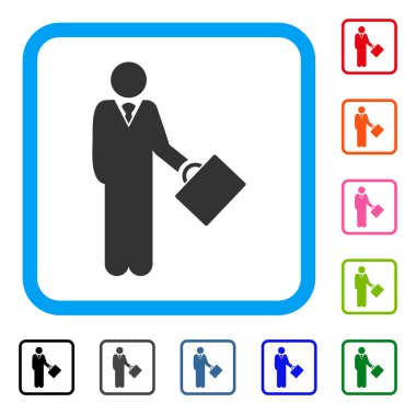 İşadamı simgesi çerçeveli