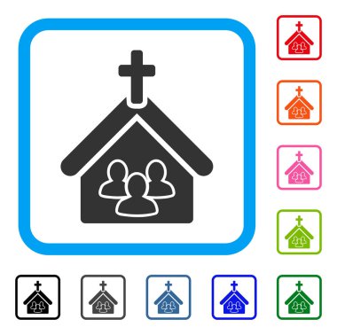Kilise insanlar simgesi çerçeveli