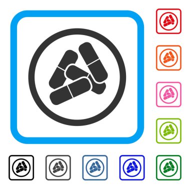 Uyuşturucu hap simgesi çerçeveli