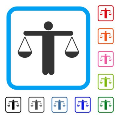 Avukat ağırlık simgesi çerçeveli