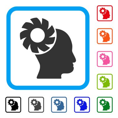 Beyin tekerlek simgesi çerçeveli