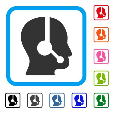 Çağrı Merkezi operatörü simgesi çerçeveli