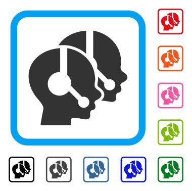 Çağrı merkezi operatörleri simgesi çerçeveli