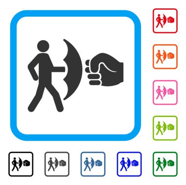 Suç koruma simgesi çerçeveli