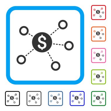 Doları ağ bağlantıları simgesi çerçeveli