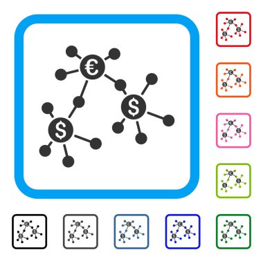 Finansal ağ simgesini çerçeveli