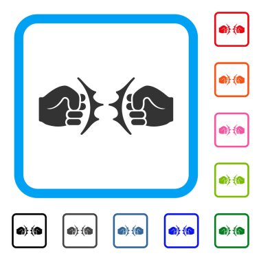 Yumruk dövüşü simgesi çerçeveli